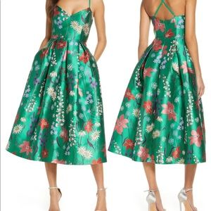 NWT Eliza J Spaghetti Strap Fit & Flare Dress